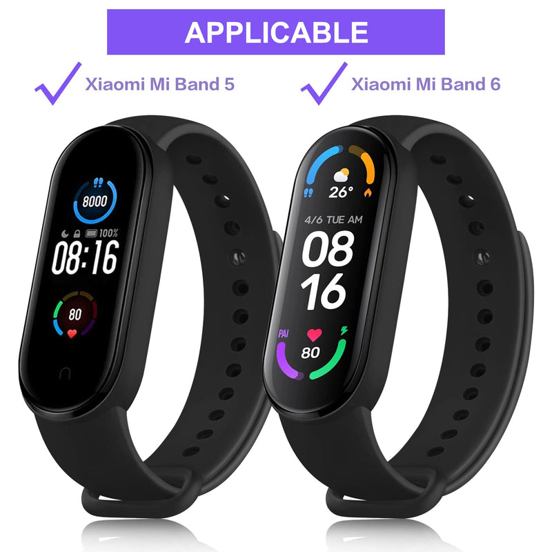 Wanme 8 PACK Bands for Xiaomi Mi Band 5 Strap & Xiaomi Mi Band 6 Straps & Amazfit Band 5 Strap, Soft Silicone Sport Replacement Wristband Accessories for Xiaomi Mi Band 5/6 / Amazfit Band 5 (8 Pack A) 8 Pack A - BeesActive Australia