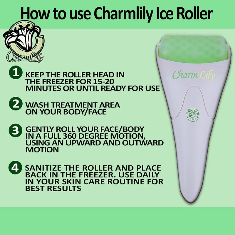 Jade & Ice Roller + Gua Sha Massager Tool Set for Face & Eyes by Charmlily, Puffiness, Reduce Wrinkle Aging, Migraine, Pain Relief on Neck & Body, Cold Facial Original Natural Stone - 3 in 1 (Jade) Jade - BeesActive Australia