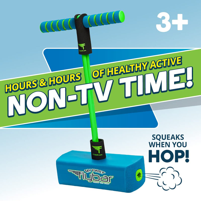 Flybar My First Foam Pogo Jumper for Kids Fun and Safe Pogo Stick for Toddlers, Durable Foam and Bungee Jumper for Ages 3 and up, Supports up to 250lbs Blue - BeesActive Australia