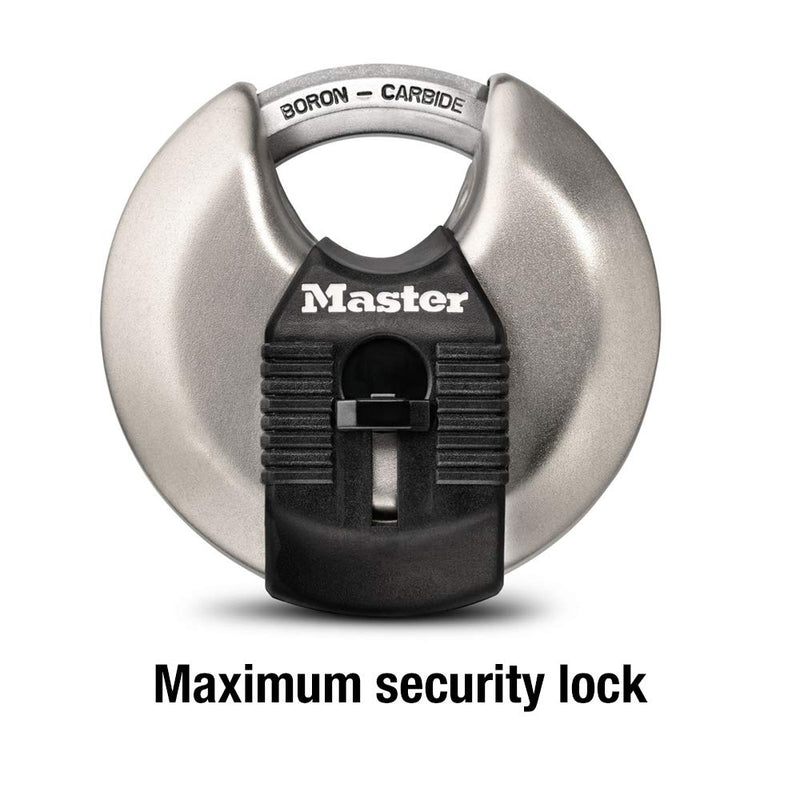 Master Lock M40XKAD Magnum Heav Duty Stainless Steel Discus Padlock with Key, Silver 1-Pack - BeesActive Australia