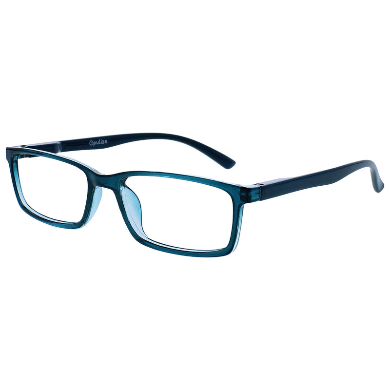 Opulize See Blue Light Blocking Reading Glasses Computer Gaming Anti Glare Mens Womens B9 +0.00 Magnification Turquoise - BeesActive Australia
