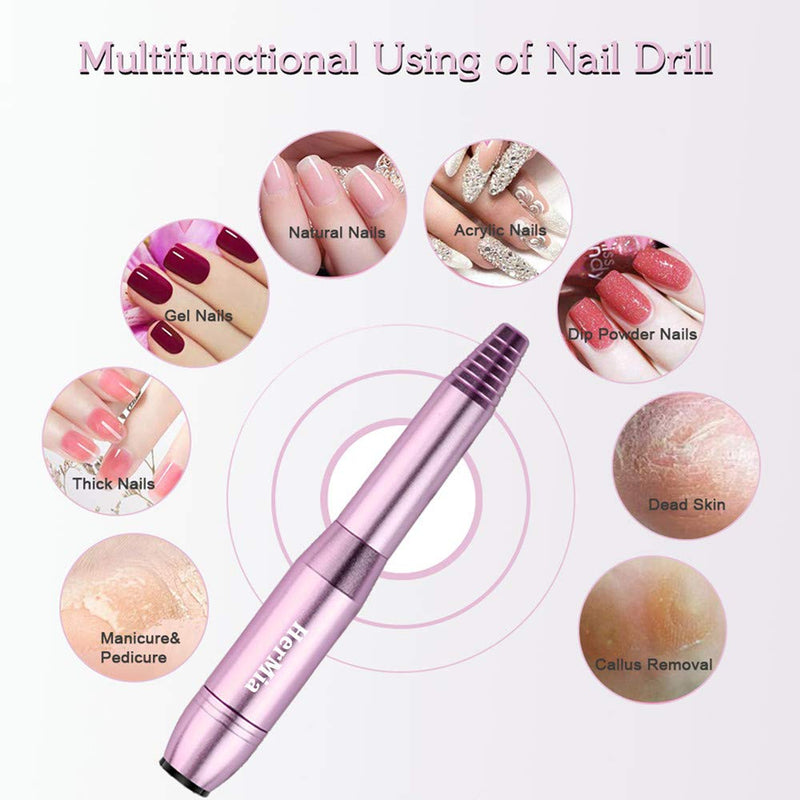 Portable Electric Nail Drill Kit, Plug Manicure Pen Sander Polisher, Professional Compact Electrical Nail Files Electric Kit, Efile Nail Drills For Acrylic Nails, Manicure Pedicure Shape Nail Supply - BeesActive Australia