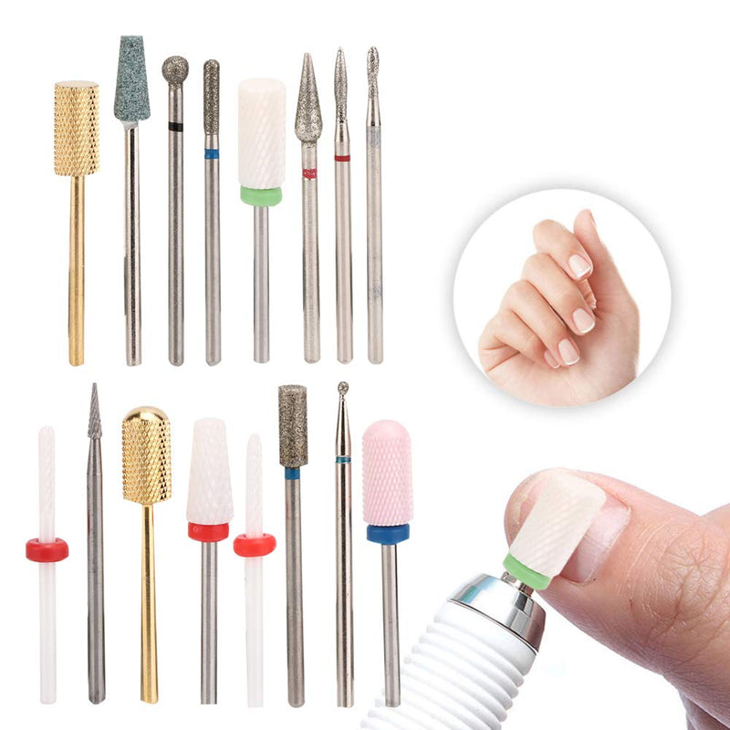 Electric Nail Drill Bits Set, 4Pcs Tungsten Steel Ceramics Nail Drill Bits Set, Manicure Replacement Drill Bit for Removing Cuticle Acrylic Gel Nail Polish (#2) #2 - BeesActive Australia