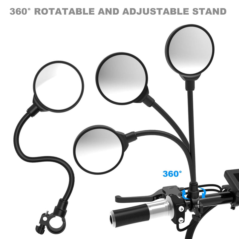 ROYOR Wide Angle Bike Mirror, 360° Adjustable Rotatable Bicycle Mirror, Bicycle Mirrors for Handlebars, Bike Mirror Handlebar Mount for Electric Bike, Mountain Bike and Road Bike - BeesActive Australia
