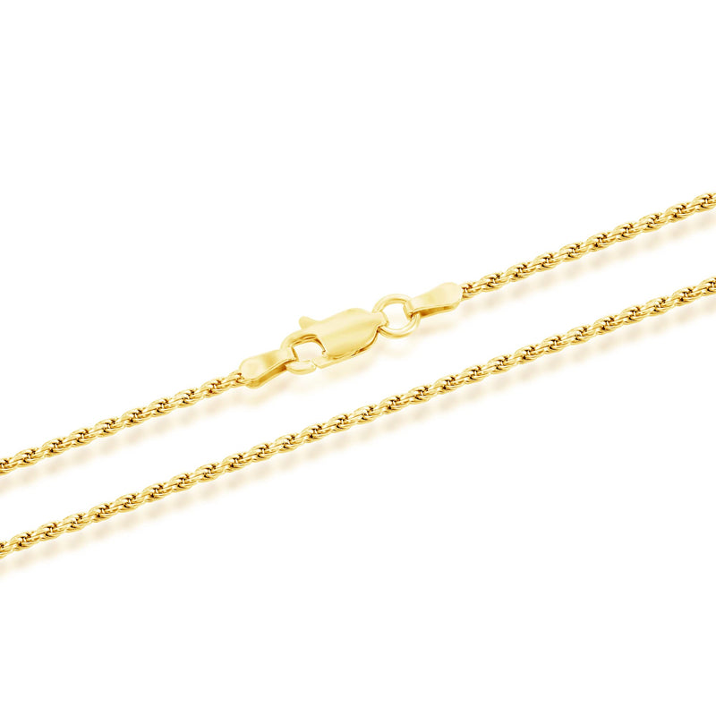 MAZZERI Solid Gold Plated Sterling Silver Italian 1.3mm & 1.6mm Diamond-Cut Braided Rope Chain Necklace for Men Women, 925 Sterling Silver Made in Italy 18.0 Inches - BeesActive Australia