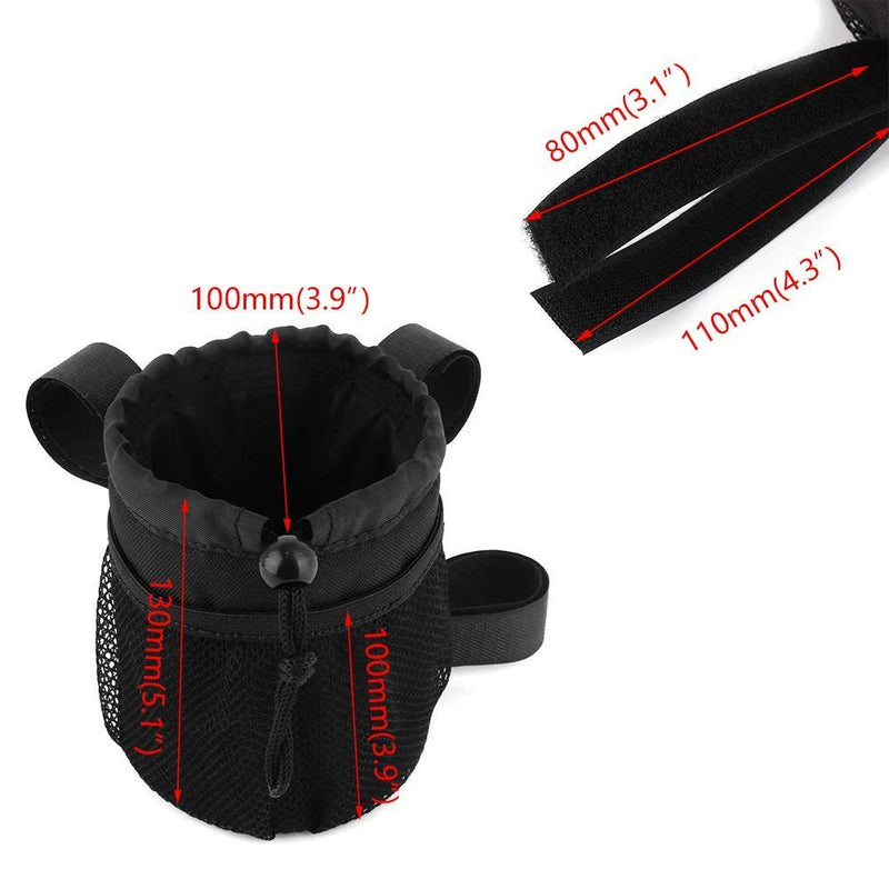 kemimoto 4-Straps Bike Cup Holder, Bicycle Handlebar Cup Holder with Tighter Buckle, Bicycle Water Bottle Holder Drink Holder with Mesh Pockets for Cruiser, Mountain, Fixed Gear, Folding, Road Bikes 2 pack - BeesActive Australia