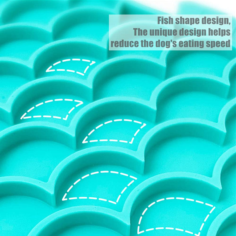 Cat Feeders Slow Feeder Cat Bowl, Fish Shape Silicone Puzzle Feeder Kitten Bowl Fun Interactive Feeder Bowl Preventing Pet Feeder Anti-gulping Healthy Eating Diet Cat Bowls，Cat &Dog Anxiety Relief blue - BeesActive Australia