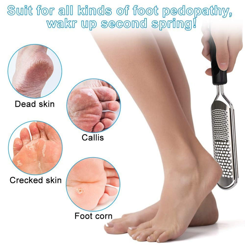 Colossal Pedicure Rasp Foot File and Callus Remover, 1Pcs Professional Foot Rasp Foot Care Pedicure Stainless Steel File to Removes Hard Skin, Can be Used on Both Wet and Dry Feet Black - BeesActive Australia