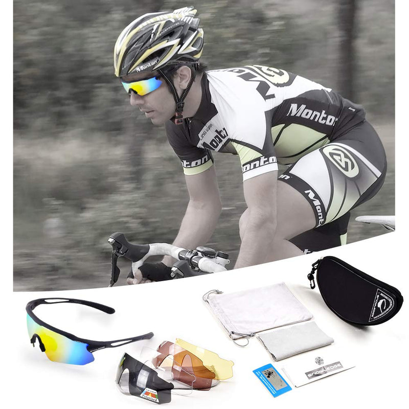 Cycling Glasses, TR90 Unbreakable Frame Polarized Anti-UV400 Sports Sunglasses 502/Mb-revo-gd #A-502(5 Lenses) - BeesActive Australia