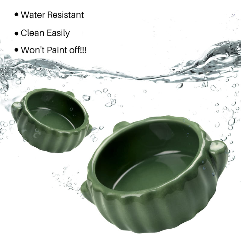 BUCATSTATE Cactus Leakproof Water Bottle Ceramic Universal Water Bottle Holder Stand for Hamster Girbils and Other Small Animals Cactus Food Bowl - BeesActive Australia