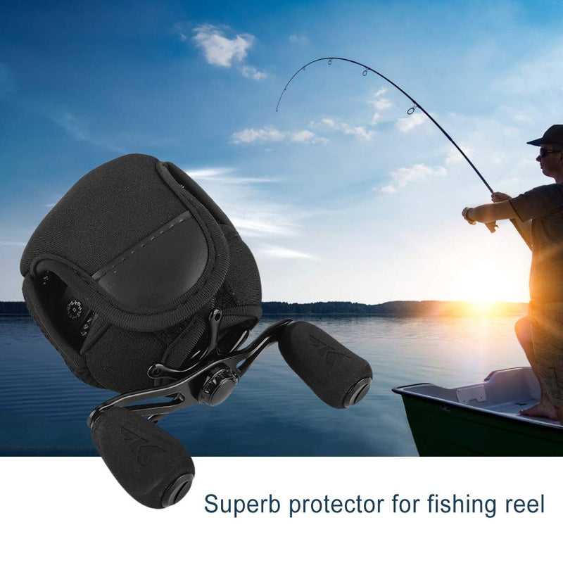 𝐂𝐡𝐫𝐢𝐬𝐭𝐦𝐚𝐬 𝐆𝐢𝐟𝐭 Wear-Resistant Bag for Fishing Reel, Nylon+Neoprene Fish Reel Protector, for Pool Sea Fishing Wild Fishing Lake(black) Black - BeesActive Australia