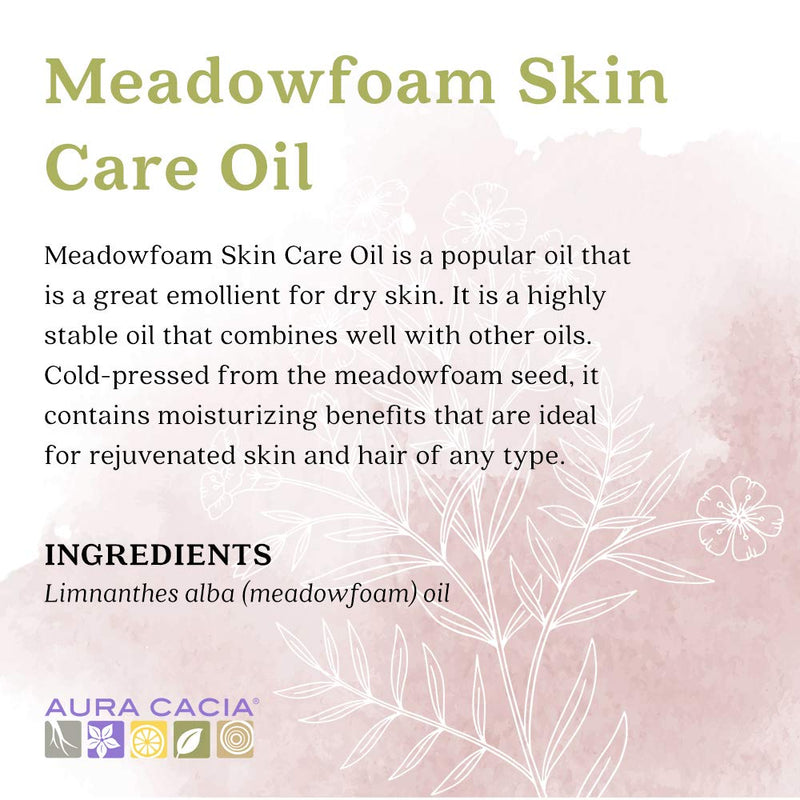 Aura Cacia Meadowfoam Skin Care Oil | GC/MS Tested for Purity | 30 ml (1 fl. oz.) | Limnanthes alba - BeesActive Australia