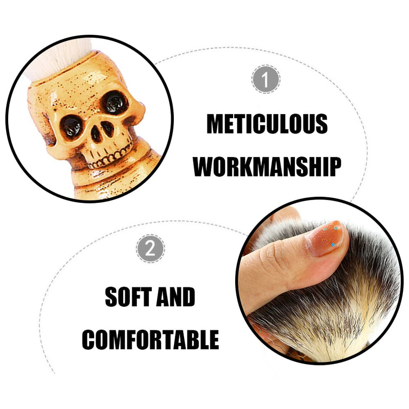 Skull Head Handle Shaving Brushs Barber Salon Beard Shaving Brushs Mens Grooming Tools for Men's Day Facials - BeesActive Australia