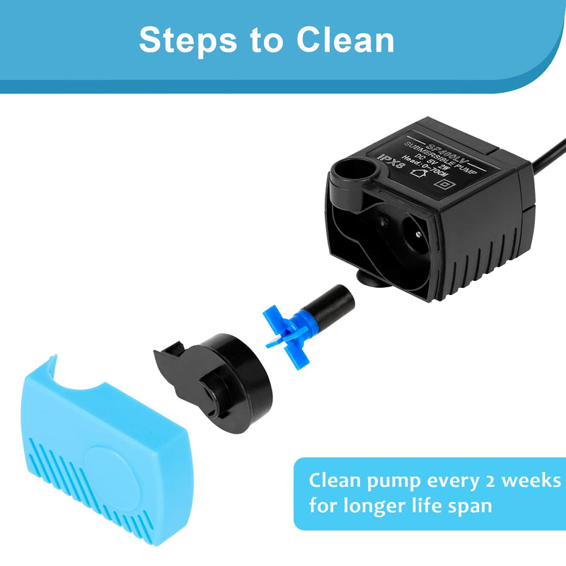 VinDox Replacement Pump for Pet Drinking Fountains- SP-400LV USB Replacement Pump with Adaptor - Compatible with PetSafe Drinkwell Ceramic, Stainless Steel and 360 Dog & Cat Water Dispensers - BeesActive Australia