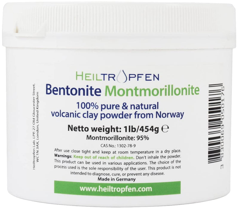 Bentonite Montmorillonite powder | 1 Pound - 454 g | ULTRA FINE | Montmorillonite content 95% | Natural Mineral Dust | Heiltropfen� - BeesActive Australia