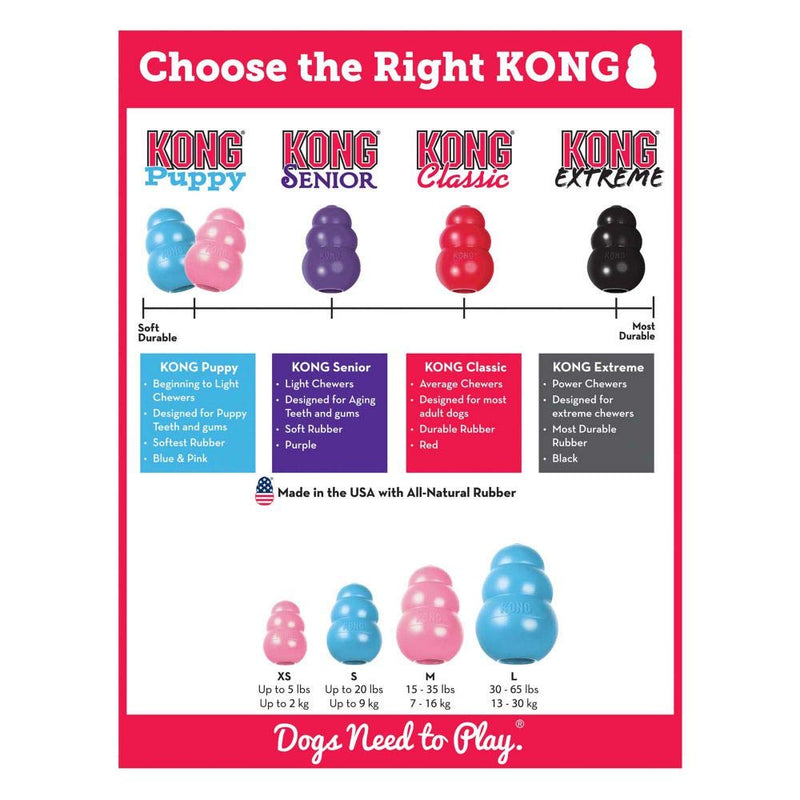 KONG - Puppy Toy Natural Teething Rubber - Fun to Chew, Chase and Fetch (Color May Vary) Medium Standard Packaging - BeesActive Australia