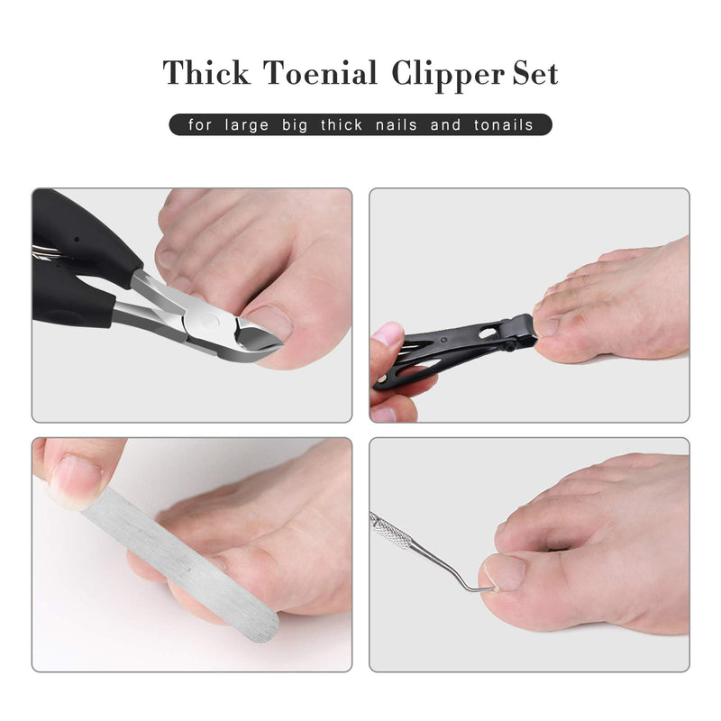 Nail Clippers for Thick, Mens Nail Clippers for Large Big Thick Nail and Toenail Senior Nail Clippers (Black and Grey) Black and Grey - BeesActive Australia