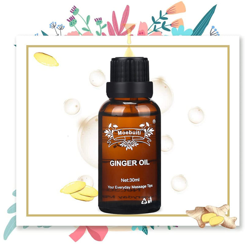 Ginger Essential Oil, Lymphatic Drainage Ginger Oil, Ginger Massage Oils, Belly Drainage Ginger Oil, Ginger Essential Oils for Massage Lymphatic Drainage, Aromatherapy 30 ml (Pack of 3) - BeesActive Australia