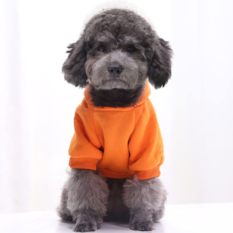 Dog Hoodie with Pocket Pet Warm Sweater for Winter Small Medium Dogs Puppy Coat XX-Large Orange - BeesActive Australia