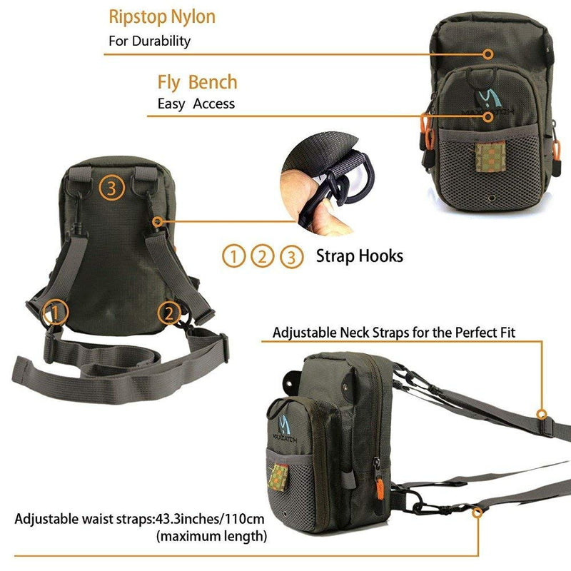 M MAXIMUMCATCH Maxcatch Fly Fishing Chest Pack+ Fly Fishing Tapered Leader with Pre-Tied Loop 9ft 5X, 6pcs - BeesActive Australia