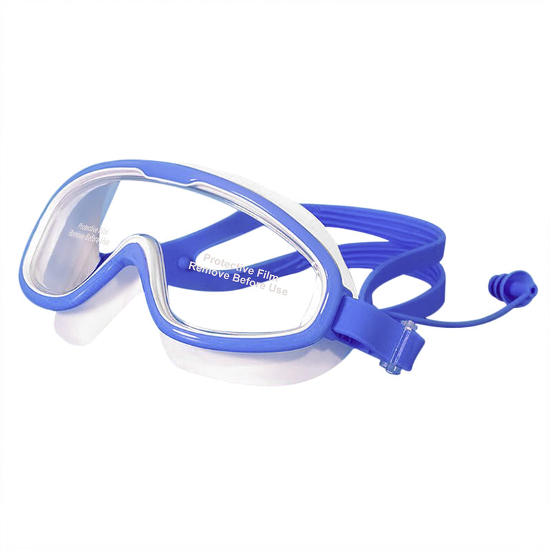 Kids Swim Goggles, Snorkel Diving Mask, 180° Panoramic Swim Mask, Anti-Fog Swimming Goggles for Child 3-14 Years Blue - BeesActive Australia