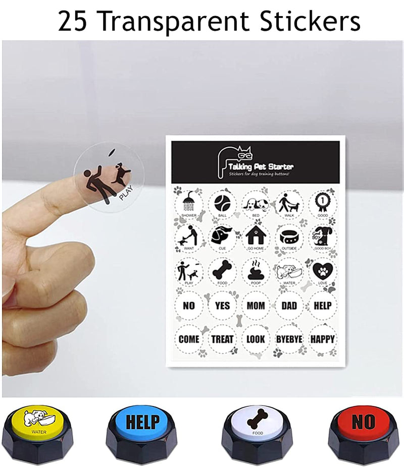 RIBOSY Soundboard, 4 Recordable Buttons with 2 Mats and 25 Stickers - Record and Playback Any Custom Message to Teach Your Dog Voice What They Want (Battery Included) - BeesActive Australia