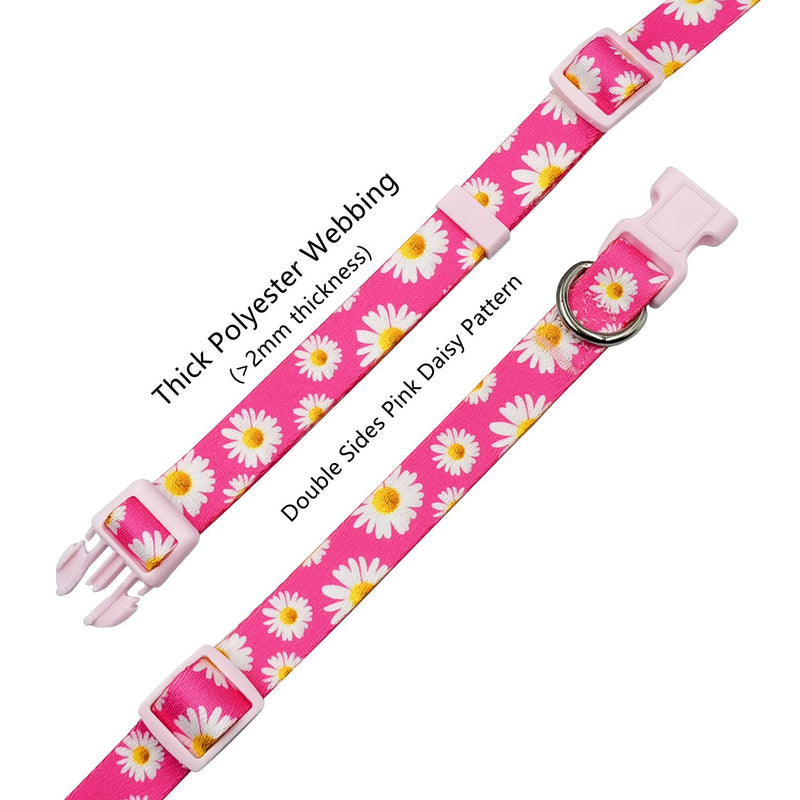 Olahibi Basic Dog Collar Leash Set 2 in 1, Durable Collar and 5ft Matching Lead. S Daisy Set - BeesActive Australia
