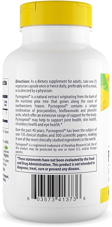 Healthy Origins (Super Value Size) Picnogenol 3.4 oz (100 mg) 120 Tablets (French Coast Pine Bark Extract) - BeesActive Australia