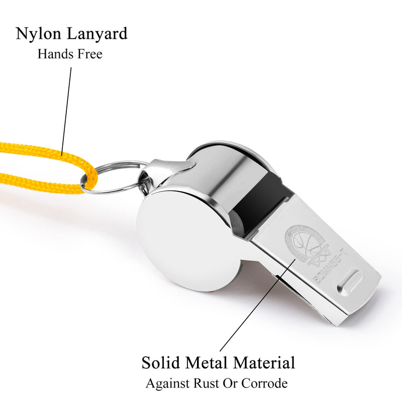Sdmnsg-T 10 Packs Stainless Steel Whistles with Yellow Lanyard, Coach Whistle Lanyard for Football Coaches and Sports,Referees, Loud Crisp Sound Whistle for Kids - BeesActive Australia