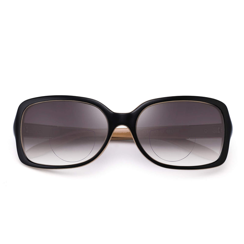 JM Classic Bifocal Reading Glasses Square Stylish Gradient Sunglasses Readers for Women 2 Pack, Black&tortoise 1.0 x - BeesActive Australia