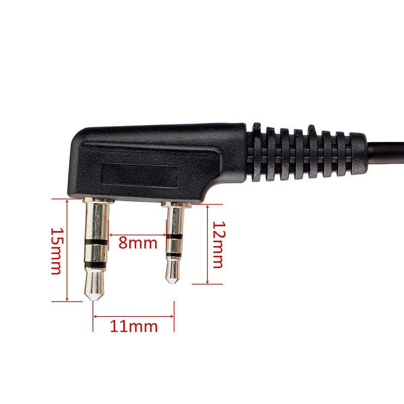 [AUSTRALIA] - Retevis 2 Pin PTT Mic Covert Acoustic Tube Earpiece Headset for Kenwood PUXING Baofeng UV-5R UV-5RA 888S Retevis H777 RT7 RT21(1 Pack) 