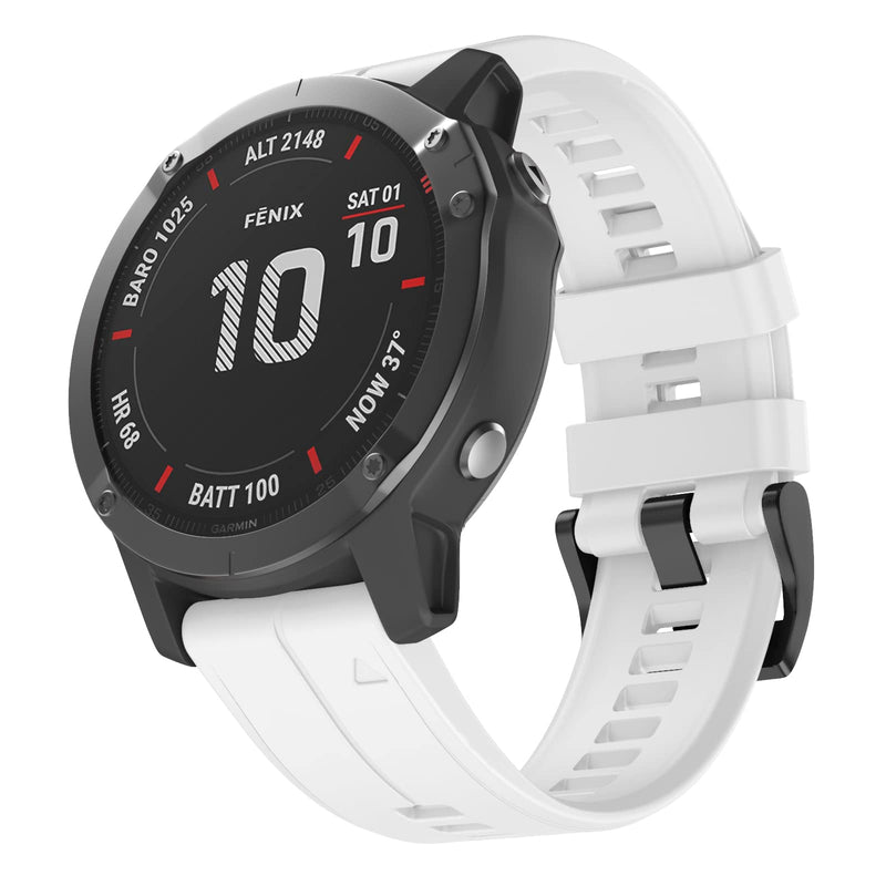 Watch Band for Garmin Fenix 5X/5X Plus, Quick Fit 26mm Wristbands,Compatible with Fenix 6X/6X Pro Fenix 3/3 HR White - BeesActive Australia