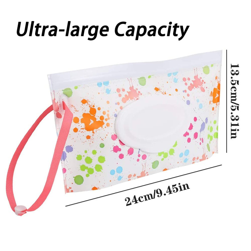 DFsucces 4 PCS Portable Baby Wet Wipes Pouches Travel Wipes Case Reusable Refillable Fold Extraction Sealing Wet Wipes Bag - BeesActive Australia