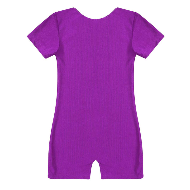 easyforever Unisex Kids Boys Girls 1Piece Solid Color Ballet Dance Leotard Stretchy Gymnastic Workout Jumpsuit Purple 8 - BeesActive Australia
