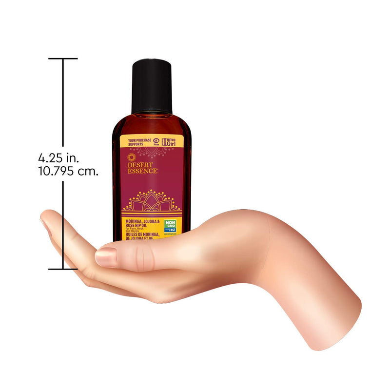 Desert Essence Moringa, Jojoba and Rosehip Oil - 2 Fl Oz - Enhances Skin Texture & Glow - Skin Restoration - May Help Stretch Marks - For Face, Neck, Hands - Vitamins A, B, C, E with Antioxidants - BeesActive Australia