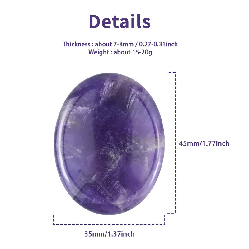 Ouubuuy Amethyst Thumb Worry Stone Healing Crystal Gemstone Pocket Palm Stone - Anxiety Stress Relieve - BeesActive Australia