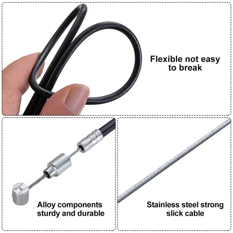 Deapher 1 Pair Bike Brake Cable, Front and Rear Brake Cable for Mountain Bike, Bike Brake Wire Set for Road Bike and Common Bike (BLACK1) - BeesActive Australia