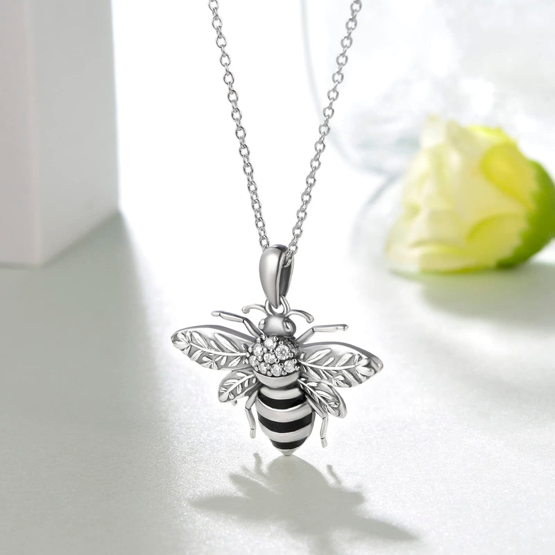 Peireara Bee/Dragonfly Necklaces for Women 925 Sterling Silver Animal Pendant Necklace Vitage Animal Jewelry for Women Girls Bee Necklace - BeesActive Australia