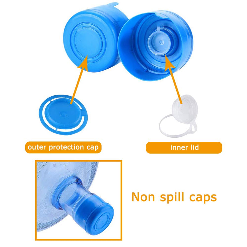 30 Pcs Non Spill Caps,55mm 3 and 5 Gallon Non-Spill Water Jug Caps,Reusable Water Bottle Snap on Cap Anti Splash Bottle Caps - BeesActive Australia