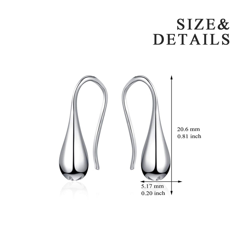 Pull Through Teardrop Dangle Earrings 925 Sterling Silver Simple Water Drop Earrings for Women pull through teardrop earrings - BeesActive Australia