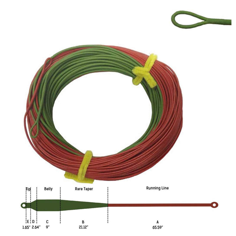 Aventik Fly Fishing Line Solid Floating Big Game Predator Saltwater Line Big Flies Tarpon Surf Line II 33ft Aggressive Head Short Front Taper Longer rear Taper Ultra Low Stretch Core Dual-Tone Welded Loops Line WF8 (7/8) - BeesActive Australia