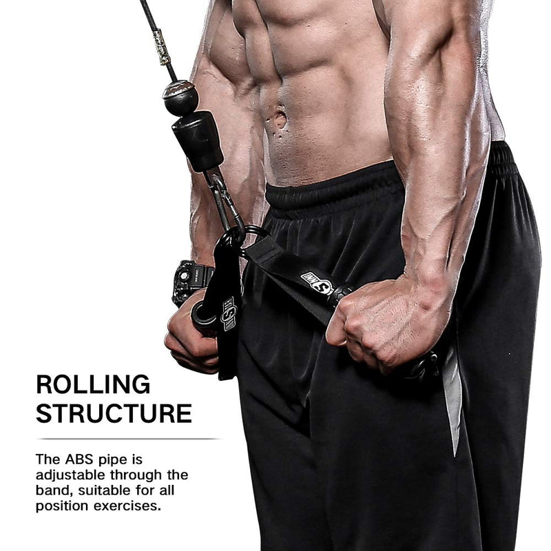 INNSTAR Upgraded Heavy Duty Exercise Handles, Cable Machine Attachments Resistance Bands Handles with Solid ABS Core Grips Fitness Strap Stirrup Handle Cable Attachment Silicon Grip (Set of 2) - BeesActive Australia