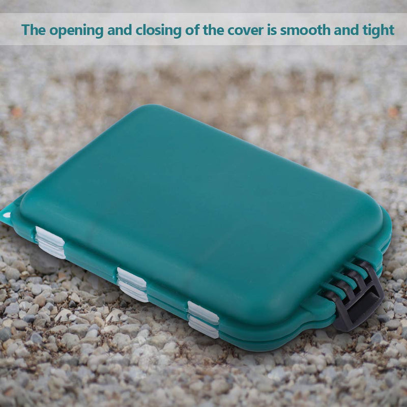 Fishing Lure Box Portable ABS + PP 10 Slots Double Layer Tackle Case Bait Holder Hooks Storage Green - BeesActive Australia