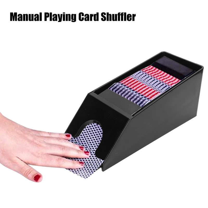 Manual Playing Card Shuffler Plastic 6-Deck Blackjack Shoe Playing Card Dealing Shoe for Blackjack Playing Cards Poker Playing Board Game Tool Accessory Game Dealer Accessory Black - BeesActive Australia