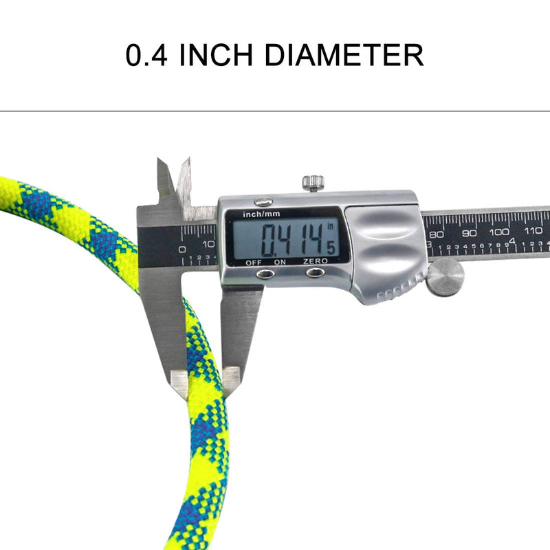 NewDoar 10.5mm(3/8in) Dynamic Rope,24KN(5399 lb) Robust Nylon Kernmantle Rope,3 Sizes Multipurpose Rope for Outdoor Mountaineering Rock Climbing Rescue(33ft/66ft/98ft) green 33ft/10M - BeesActive Australia