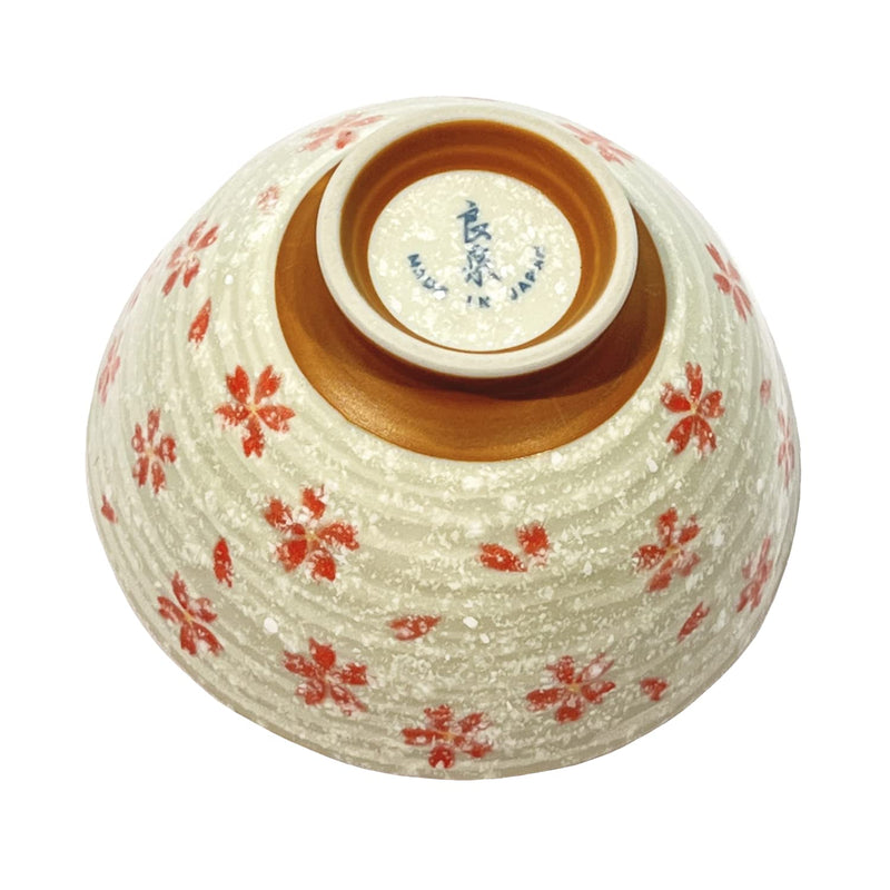 MINO WARE JAPAN Traditional Style Japanese Ceramics Rice Bowl Chawan Pottery, Dishwasher Microwave Safe Made in Japan (Koyuki Zakura, Small (nakahira)) Small (nakahira) Koyuki Zakura - BeesActive Australia