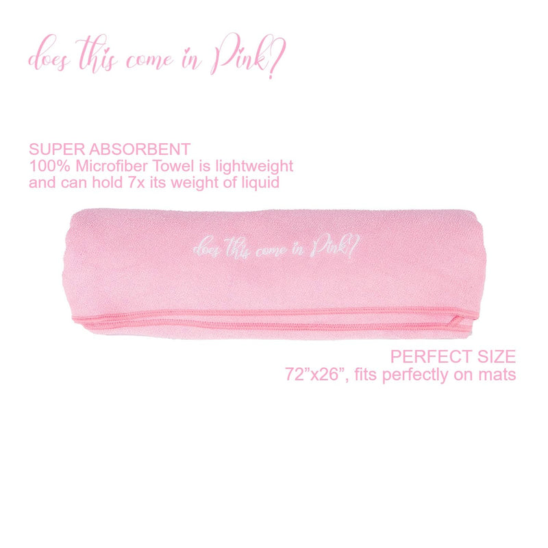 DoesThisComeInPink - Pink Superfine Microfiber Yoga Mat Towel Gym with Corner Pockets - BeesActive Australia