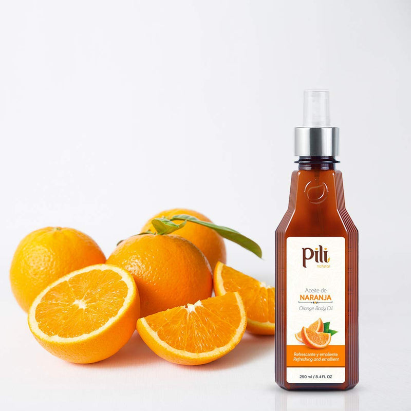 Pili Natural Orange Oil - Skin Tonic and Moisturizing Body Oil - Massage Oil. Prevents Cellulite, Stretch Marks, Firms & Tightens Skin. 8.4 fl oz. - BeesActive Australia