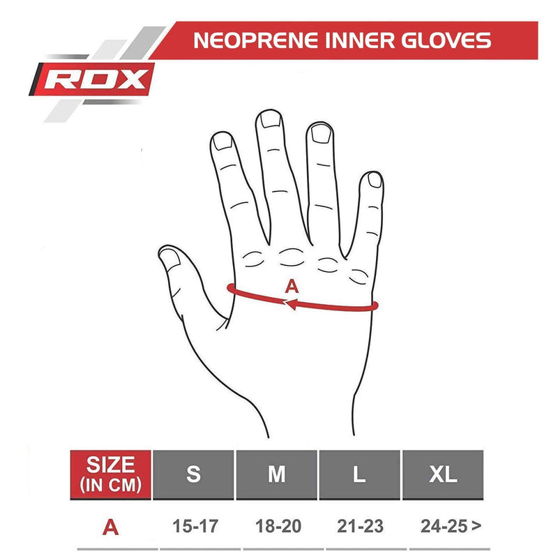 [AUSTRALIA] - RDX Boxing Hand Wraps Inner Gloves for Punching - Neoprene Padded Fist Protector Under Mitts with Long Wrist Support - Great for Multi-Purpose Training MMA, Muay Thai, Martial Arts & Kickboxing Black Medium 