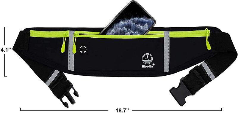 Running Belt, Fanny Pack for Women Men, Water Resistant Waist Pack, Runners Belt for Hiking Fitness Travel - Adjustable Running Pouch Phone Holder Accessories for iPhone Samsung - Black - BeesActive Australia
